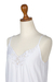 Rayon tank top, 'White Kerawang' - Floral Embroidered Rayon Tank Top in Snow White from Bali (image 2h) thumbail