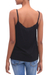 Rayon tank top, 'Onyx Kerawang' - Floral Embroidered Rayon Tank Top in Onyx from Bali (image 2d) thumbail