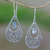 Blue topaz dangle earrings, 'Brimming with Elegance' - Blue Topaz Sterling Silver Scrolls Teardrop Dangle Earrings