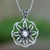 collar con colgante de perlas cultivadas - Collar con colgante de flor de plata de ley y perlas cultivadas
