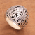 Sterling silver domed ring, 'Sunda Forest' - Handcrafted Sterling Silver Swirling Vine Forest Domed Ring thumbail