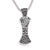 Sterling silver pendant necklace, 'Petal Crest' - Floral Sterling Silver Pendant Necklace from Java (image 2d) thumbail