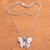 Garnet pendant necklace, 'Monarch Princess' - Garnet Butterfly Pendant Necklace from Java