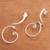 Sterling silver drop earrings, 'Modern Tendrils' - Modern Sterling Silver Drop Earrings from Bali (image 2c) thumbail