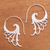 Sterling silver half-hoop earrings, 'Angelic Wings' - Curling Motif Sterling Silver Half-Hoop Earrings from Bali