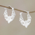 Sterling silver hoop earrings, 'Glistening Garland' - Floral Sterling Silver Hoop Earrings from Bali thumbail
