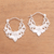 Sterling silver hoop earrings, 'Glistening Garland' - Floral Sterling Silver Hoop Earrings from Bali (image 2b) thumbail