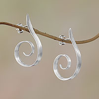 Sterling silver half-hoop earrings, Light My Fire