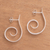Sterling silver half-hoop earrings, 'Light My Fire' - Spiral Motif Sterling Silver Half-Hoop Earrings from Bali