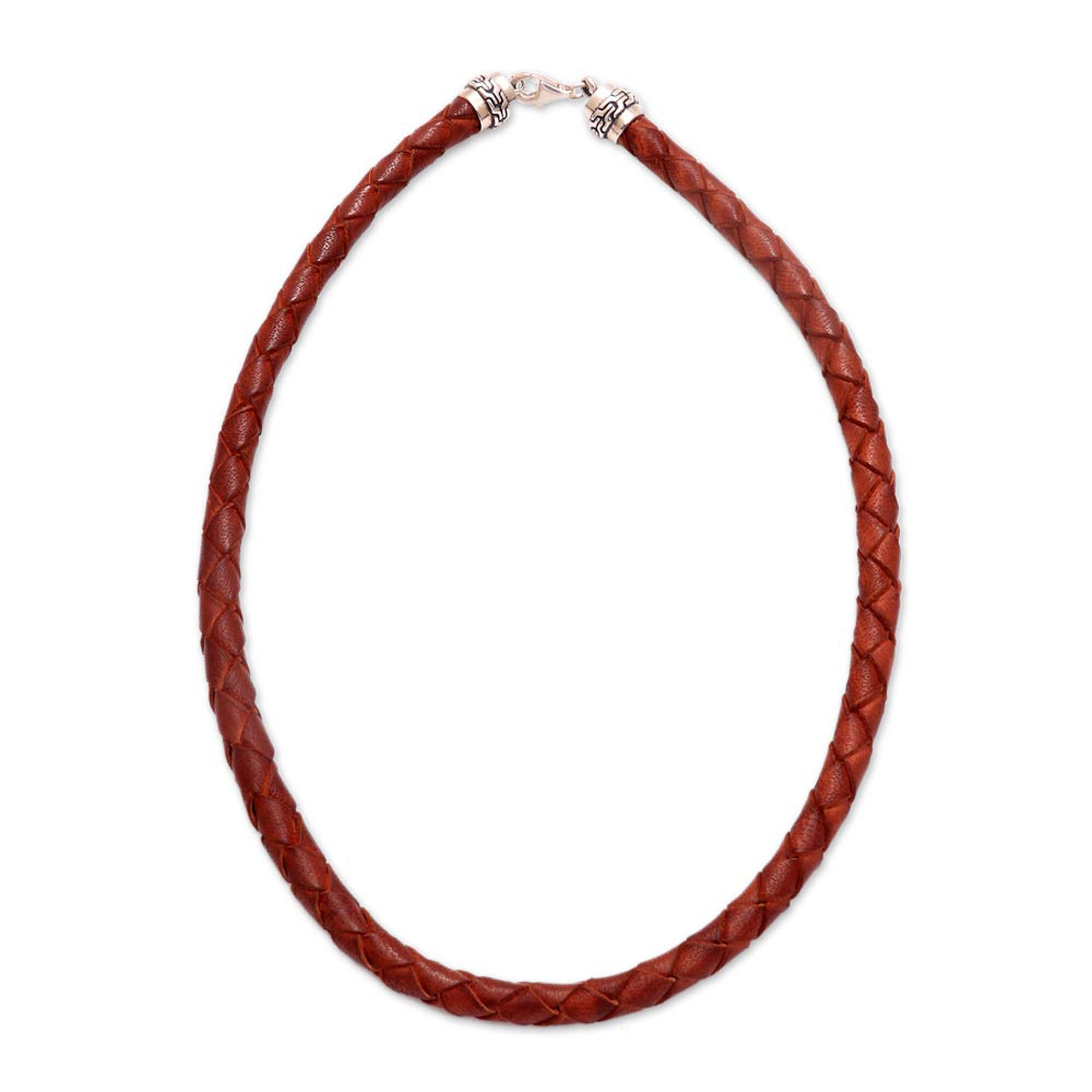 UNICEF Market  Handmade Brown Leather and Sterling Silver Wrap