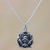 Sterling silver pendant necklace, 'Cute Lotus' - Lotus Flower Sterling Silver Pendant Necklace from Bali thumbail