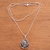 Sterling silver pendant necklace, 'Cute Lotus' - Lotus Flower Sterling Silver Pendant Necklace from Bali (image 2c) thumbail