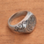 Sterling silver signet ring, 'Peace Bearer' - Peace Dove with Olive Branch Sterling Silver Signet Ring (image 2c) thumbail