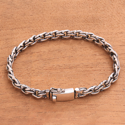 Sterling silver link bracelet, Forever United
