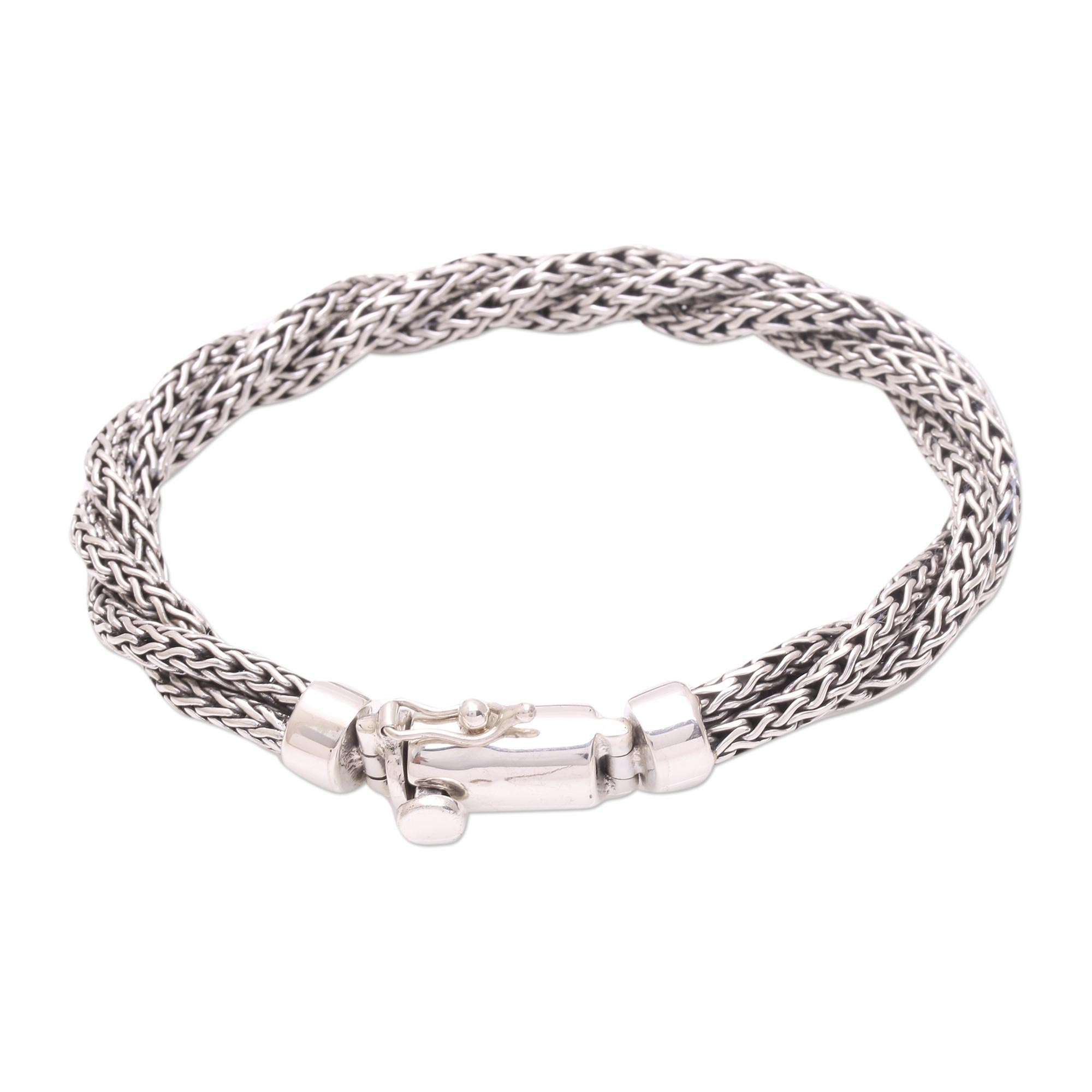UNICEF Market  Sterling Silver Triple Chain Bracelet from Bali