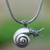 Blue topaz pendant necklace, 'Bunaken Snail' - Blue Topaz Snail Pendant Necklace from Java