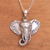 Collar colgante de peridoto, 'Sombrero de elefante' - Collar colgante de elefante de peridoto de Java