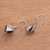 Sterling silver dangle earrings, 'Leafy Trio' - Sterling Silver Leaf Dangle Earrings from Java