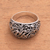 Sterling silver cocktail ring, 'Borneo Forest' - Leaf Pattern Sterling Silver Cocktail Ring from Java (image 2c) thumbail
