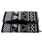 Cotton journal, 'Treasured News' - Black and White Geometric and Heart Motif Cotton Journal