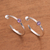 Amethyst half-hoop earrings, 'Mosaic Song' - Bali Hammered Sterling Silver Amethyst Half Hoop Earrings (image 2) thumbail