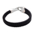 Leather braided wristband bracelet, 'Bold Claw in Black' - Leather Braided Wristband Bracelet in Black from Bali thumbail