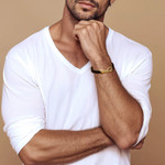 Leather braided wristband bracelet, 'Bold Claw in Black' - Leather Braided Wristband Bracelet in Black from Bali