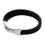 Leather braided wristband bracelet, 'Bold Claw in Black' - Leather Braided Wristband Bracelet in Black from Bali (image 2d) thumbail