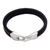 Leather braided wristband bracelet, 'Bold Claw in Black' - Leather Braided Wristband Bracelet in Black from Bali (image 2e) thumbail