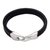 Leather braided wristband bracelet, 'Bold Claw in Black' - Leather Braided Wristband Bracelet in Black from Bali (image 2f) thumbail