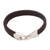 Leather braided wristband bracelet, 'Bold Claw in Brown' - Leather Braided Wristband Bracelet in Brown from Bali (image 2e) thumbail
