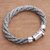 Sterling silver chain bracelet, 'Basuki Dragon' - Sterling Silver Borobudur and Naga Chain Bracelet from Bali