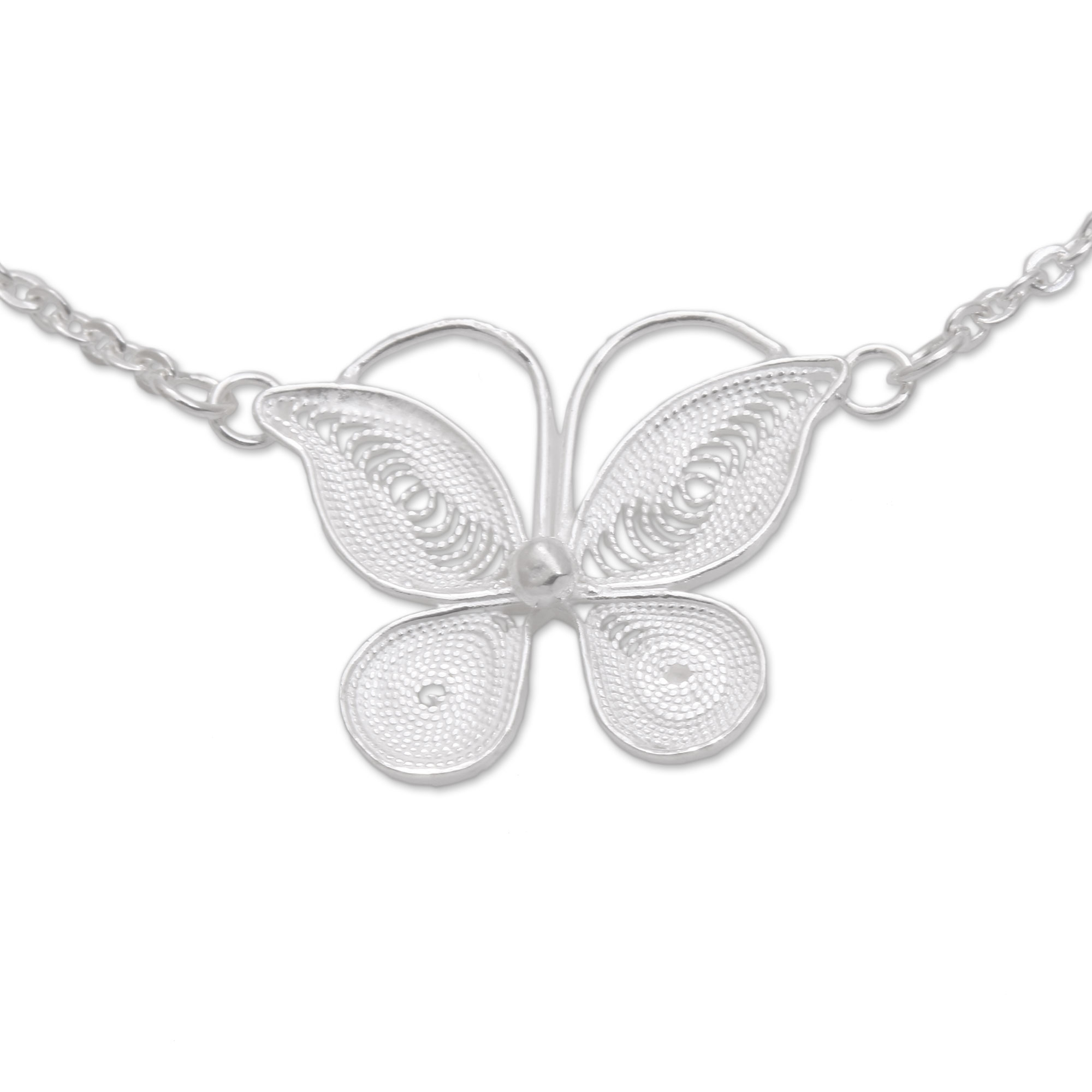 Sterling Silver Filigree Butterfly Bracelet Crafted In Java - Butterfly 