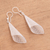 Sterling silver filigree dangle earrings, 'Trumpet Leaf' - Sterling Silver Filigree Trumpet Dangle Earrings