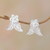 Pendientes colgantes de filigrana de plata de primera ley - Pendientes colgantes de hojas florales con filigrana en plata de primera ley