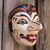 Wood mask, 'Petruk' - Handcrafted Javanese Style Wood Batik Mask