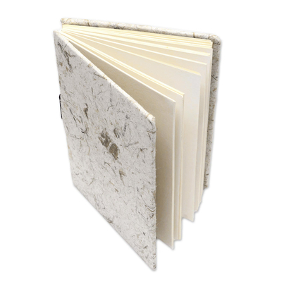 Recycled paper journal, 'Dluwang Bamboo' (6 inch) - Recycled Paper and Bamboo Journal from Bali (6 in.)