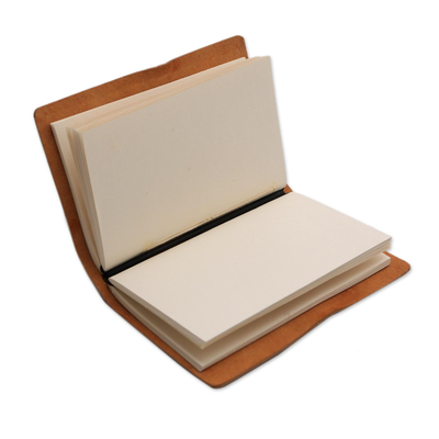 Ledertagebuch - Handgefertigtes Tagebuch aus braunem Leder aus Java