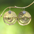 Sterling silver and brass dangle earrings, 'Kuta Glimmer' - Modern Sterling Silver and Brass Dangle Earrings from Bali