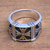 Men's sterling silver band ring, 'Triple Cross' - Men's Cross Motif Sterling Silver Band Ring from Bali (image 2) thumbail