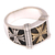 Men's sterling silver band ring, 'Triple Cross' - Men's Cross Motif Sterling Silver Band Ring from Bali (image 2d) thumbail