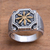 Men's sterling silver ring, 'Bali Inspiration' - Men's Star Motif Sterling Silver Ring from Bali (image 2b) thumbail