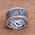 Men's sterling silver band ring, 'Sandstorm' - Men's Textured Sterling Silver Band Ring from Bali (image 2) thumbail