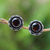 Garnet stud earrings, 'Eye of the Snake' - Sparkling Garnet Stud Earrings from Bali thumbail
