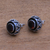 Garnet stud earrings, 'Eye of the Snake' - Sparkling Garnet Stud Earrings from Bali (image 2c) thumbail