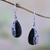 Onyx dangle earrings, 'Night Sorceress' - Drop-Shaped 5-Carat Onyx Dangle Earrings from Bali