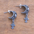 Sterling silver dangle earrings, 'Celuk Cross' - Sterling Silver Cross Dangle Earrings from Bali