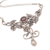 Garnet and cultured pearl pendant necklace, 'Garden Vine' - Floral Garnet and Cultured Pearl Pendant Necklace (image 2c) thumbail