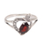 Garnet single-stone ring, 'Perched Butterfly' - Garnet Butterfly Single-Stone Ring from India