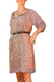 Rayon tunic-style dress, 'Kelud Crisscross' - Printed Rayon Tunic-Style Dress Crafted in Bali